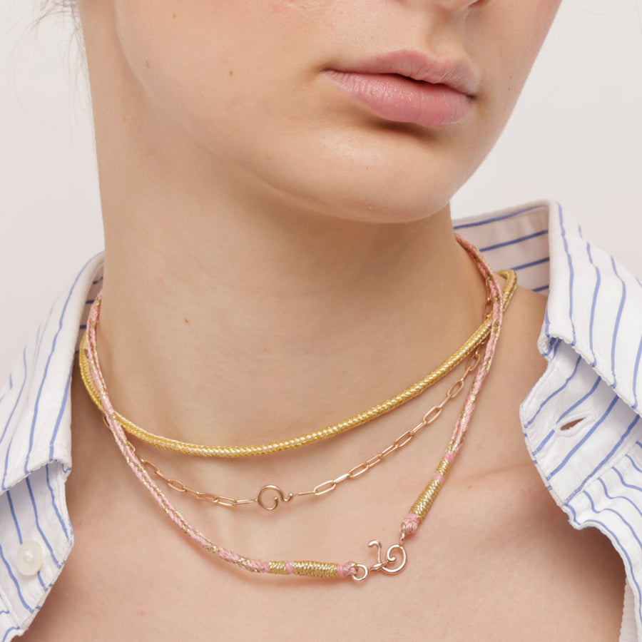 Pink Cord Necklace