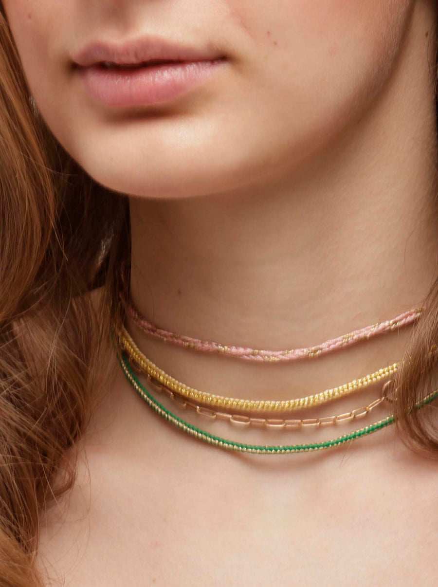 Weaving Energy Necklace Pink