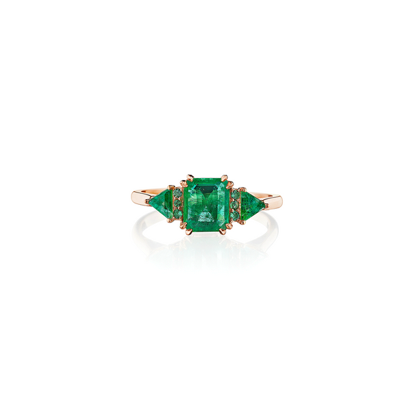 The Green Ring - Natural Stones - Rose Gold