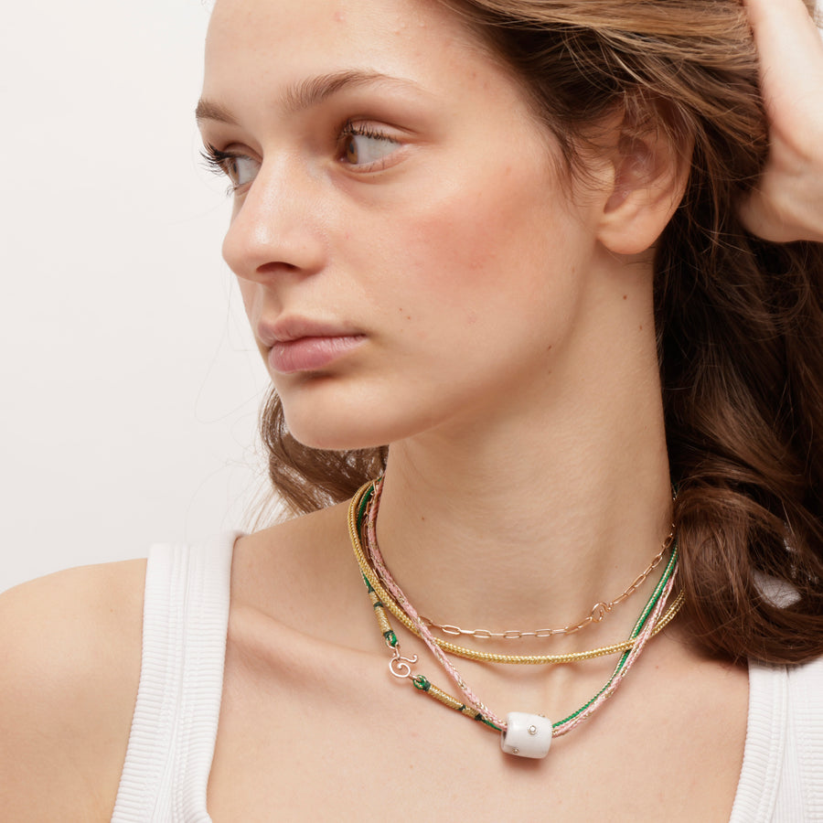 Pink Cord Necklace