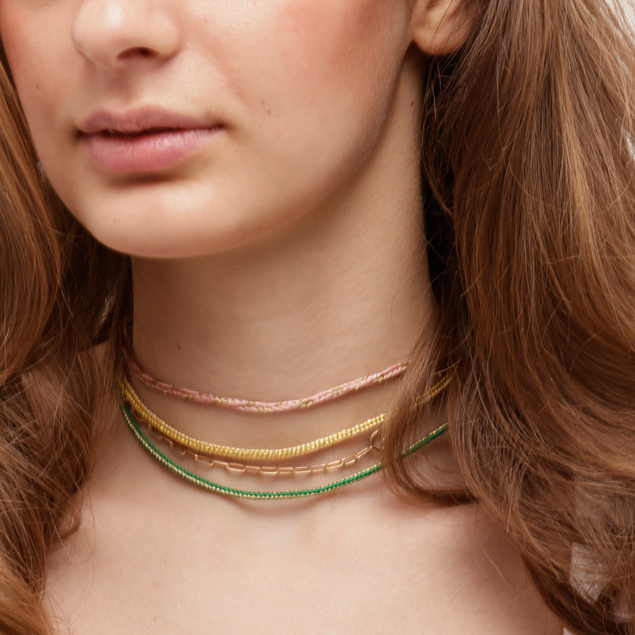 Pink Cord Necklace