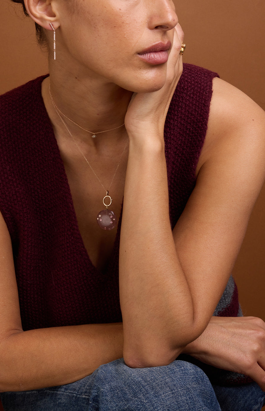 Raspberry Rose Pendant